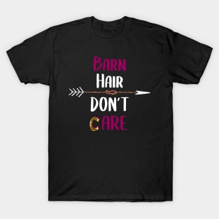 Barn Hair Don't Care Shirt Horse Shirt - Purple Design T-Shirt